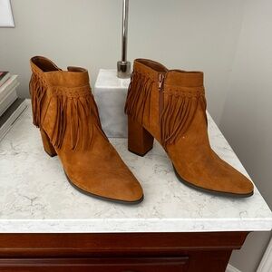 Fringe Tan Ankle Boots